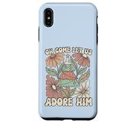 Carcasa para iPhone XS MAX Árbol de Navidad Retro Oh Come Let Us Adore Him Floral