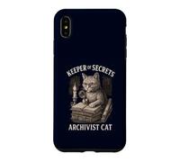 Carcasa para iPhone XS MAX Archivero Cat Keeper of Secrets, Amante de los Libros Antiguos