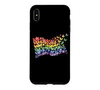 Carcasa para iPhone XS MAX Arco Iris Bandera Mariposas Gay Orgullo Mes Arte Homosexualidad