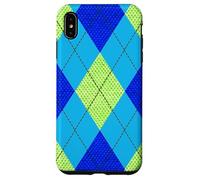 Carcasa para iPhone XS MAX Argyle Verde y Azul patrón Preppy Regalo de los años 80