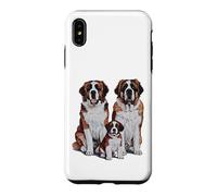 Carcasa para iPhone XS MAX Arte de Dibujo de la Familia de Cachorros de San Bernardo.