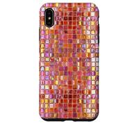 Carcasa para iPhone XS MAX Azulejos de Mosaico de Vidrio Italiano Sicilia Rosa Naranja Preppy