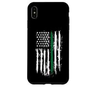 Carcasa para iPhone XS MAX Back The Green Thin Green Line American Flag Border Patrol