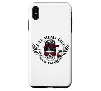Carcasa para iPhone XS MAX Bad Moms Club Wine Proporcionado moño desordenado cráneo Divertido mamá