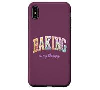 Carcasa para iPhone XS MAX Baking is My Therapy, Divertido diseño Floral con Palabras para Amantes de la repostería