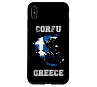 Carcasa para iPhone XS MAX Bandera Retro de Grecia Envejecida de Corfú