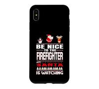 Carcasa para iPhone XS MAX Be Nice To The Firefighter Santa Is Watching Funny Christmas