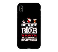 Carcasa para iPhone XS MAX Be Nice To The Trucker Santa Is Watching Funny Christmas