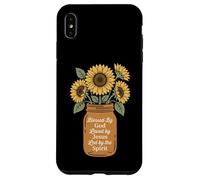 Carcasa para iPhone XS MAX Bendecido por Dios, Amado por Jesús, Girasol Bouquet Christian