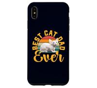 Carcasa para iPhone XS MAX Best Cat Dad Ever Bambino, Divertido Propietario de Gatos sin Pelo, Retro