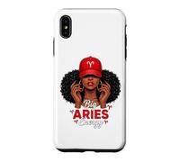 Carcasa para iPhone XS MAX Big Energy Aries Zodiac Afro Women Red Cap Black Girl Women