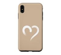 Carcasa para iPhone XS MAX Blanco Arena Tan Mano Dibujado Corazón Lindo Estética