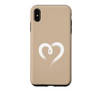 Carcasa para iPhone XS MAX Blanco Arena Tan Mano Dibujado Corazón Lindo Estética