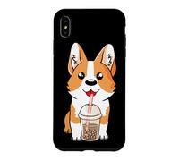 Carcasa para iPhone XS MAX Boba Milk Tea Corgi Dog Puppy Lover Kawaii Anime japonés