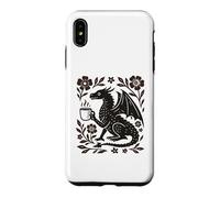 Carcasa para iPhone XS MAX Boho Dragón Bebiendo Café Arte Popular Bestia Mítica