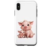 Carcasa para iPhone XS MAX Bonito diseño de mamá cerdita y Cerdito bebé