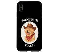 Carcasa para iPhone XS MAX Bonjour Y'all Cowboy Golden Dog Retriever French Amante