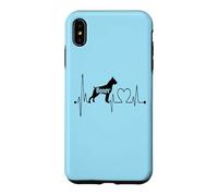 Carcasa para iPhone XS MAX Boxer Dog Heartbeat ECG Pulse Funny My Dogs Are My Cardio