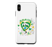 Carcasa para iPhone XS MAX Brasil-Brasil - Corazón de Gato Lindo Amante de la Bandera de Brasil