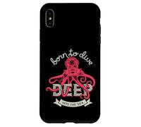 Carcasa para iPhone XS MAX Buceo Nacido para sumergirse profundamente en el Casco de buceador de Pulpo Marino