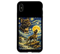 Carcasa para iPhone XS MAX Bulldog Francés Noche Estrellada Van Gogh Lindo Perro Aullando