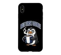 Carcasa para iPhone XS MAX But First Coffee Sleepy Penguin Caffeine Lover