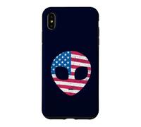 Carcasa para iPhone XS MAX Cabeza de Alien Bandera Americana Patriótica - I Love USA Pecho Izquierdo