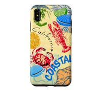 Carcasa para iPhone XS MAX California Coastal Seafood Collage Retro Beach Food Art
