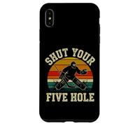 Carcasa para iPhone XS MAX Cállate tu Humor Divertido de Portero de Hockey sobre Hielo de Cinco Agujeros