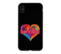 Carcasa para iPhone XS MAX Camiseta Colorida con Nombre I Heart Love Bennett First Named