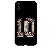 Carcasa para iPhone XS MAX Camiseta de béisbol número 10 Vintage desgastada