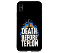 Carcasa para iPhone XS MAX Cast Iron Skillet Cooking Death Before Nonstick Pan