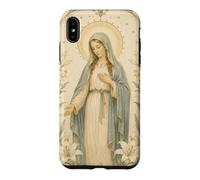 Carcasa para iPhone XS MAX Católica Virgen María Floral Oración Arte Mirada Devocional