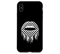 Carcasa para iPhone XS MAX Checkered Black White Lip Cute Checkerboard