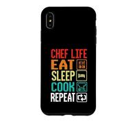 Carcasa para iPhone XS MAX Chef Life Eat Cook Repeat Funny Cooking Chefs Lover