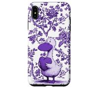 Carcasa para iPhone XS MAX Chinoiserie Floral Púrpura Supercute Romántico Corazón Ganso
