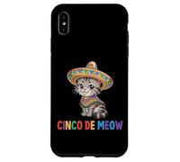 Carcasa para iPhone XS MAX Cinco De Meow Funny Sombrero Cat Fiesta Juego de Palabras