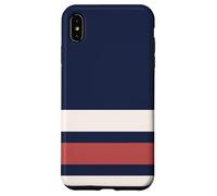Carcasa para iPhone XS MAX Classic Navy Red White Horizontal Stripes Chic Pattern
