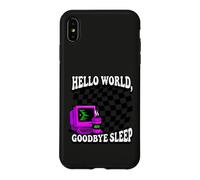 Carcasa para iPhone XS MAX Coder Hello World Goodbye Sleep Computer Science Retro