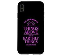 Carcasa para iPhone XS MAX Colosenses 3:2 Versículo de la Biblia Christian Heaven Things Above God