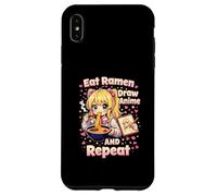 Carcasa para iPhone XS MAX Come Ramen Dibuja Anime Y Repite | Linda Chica Manga Kawaii