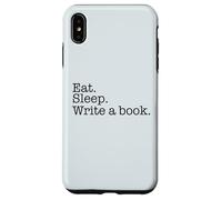 Carcasa para iPhone XS MAX Comer. Dormir Escribir un Libro. Escritor Ocupado Escritura Meme en la Espalda