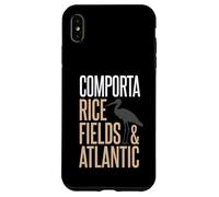 Carcasa para iPhone XS MAX Comporta Portugal Campo de arroz y Silueta de cigüeña atlántica