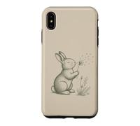 Carcasa para iPhone XS MAX Conejo Amantes Soplando Diente De León Naturaleza Cottagecore Gráfico