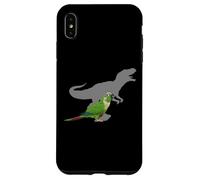 Carcasa para iPhone XS MAX Conure de mejillas Verdes con T Rex Shadow Bird Lovers