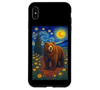 Carcasa para iPhone XS MAX Cool Bear in The Starry Night Painting Concept Graphic Art