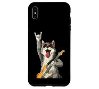 Carcasa para iPhone XS MAX Cool Wolf Rocker Funny Dog Music Lover Gráfico Juguetón Sharp