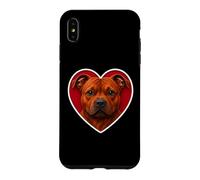 Carcasa para iPhone XS MAX Corazón Rojo de Bull Terrier de Staffordshire