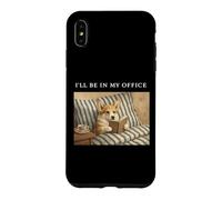 Carcasa para iPhone XS MAX Corgi I'Ll Be In My Office Bookworm Nerd Reader Leer Vintage