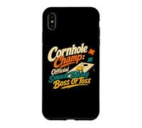 Carcasa para iPhone XS MAX Cornhole Champ Boss of Toss Yard Juego Humor